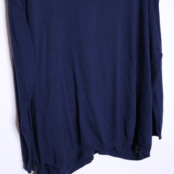 PAS DE CALAIS Cotton Linen Cardigan Navy Blue Long Sleeves Women's 38/US 4-6 - Picture 7 of 9